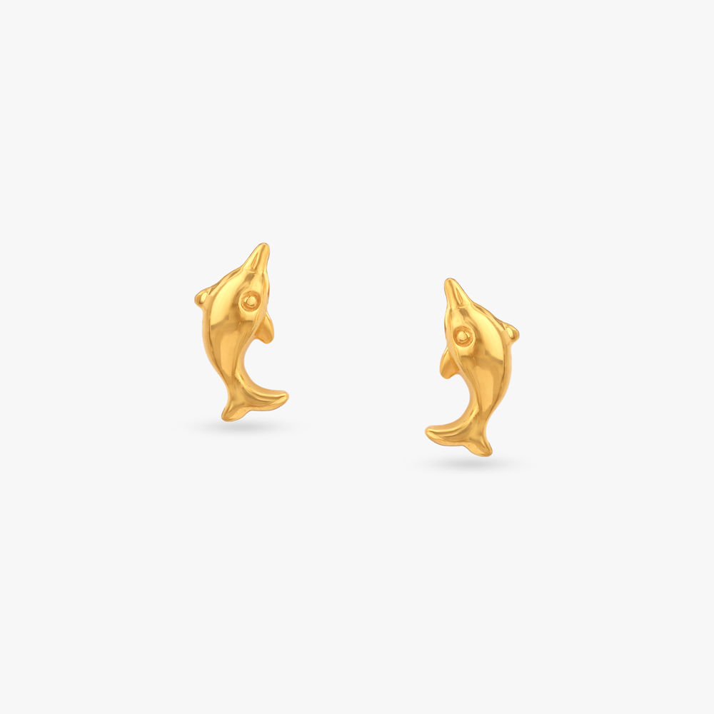 

Dolphin Joy Gold Stud Earrings for Kids