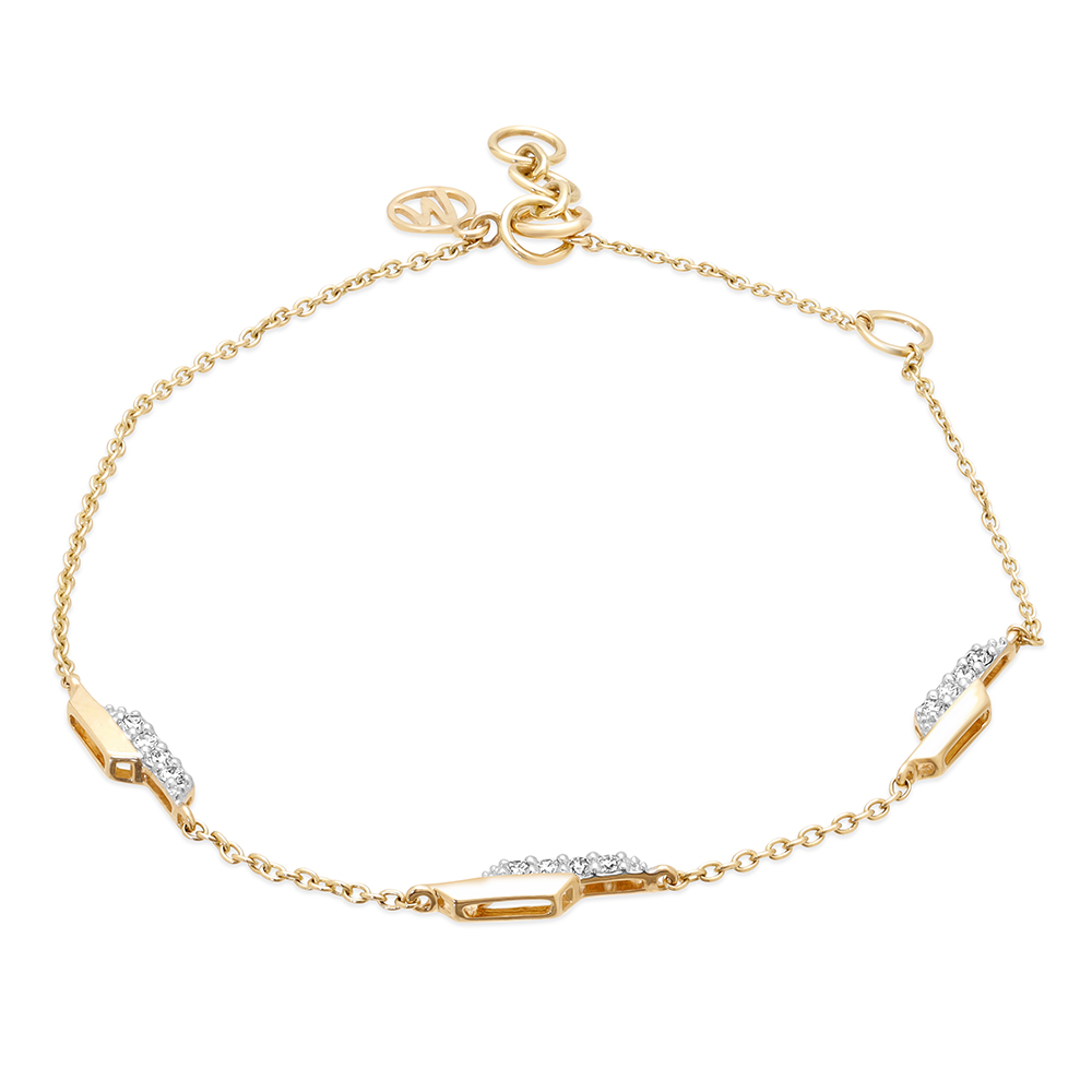 14KT Yellow Gold Abstract Beauty Diamond Bracelet,,hi-res image number null