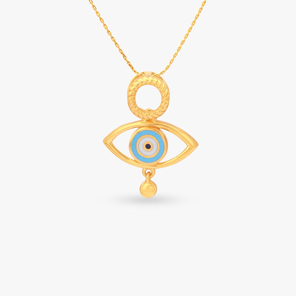 Enamel Gaze Gold Pendant,,hi-res image number null