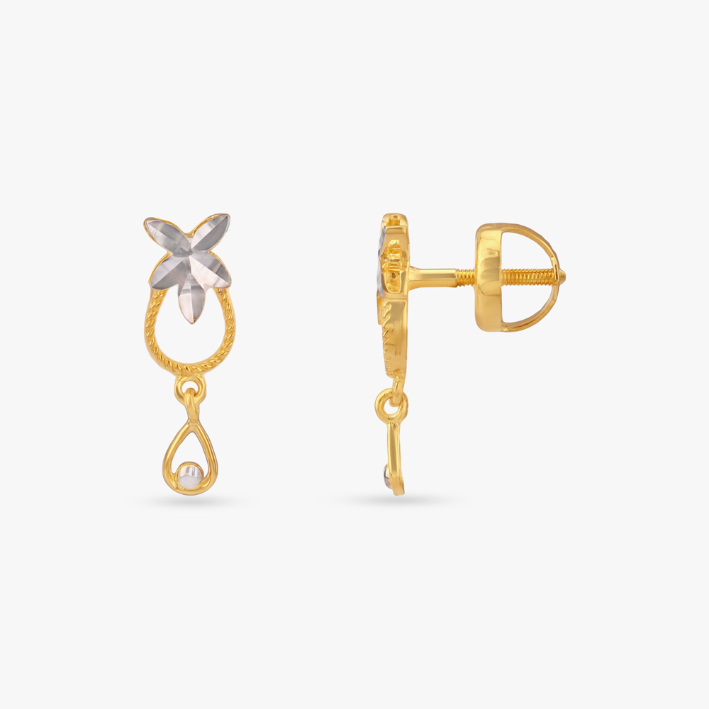 Petal Twist Gold Drop Earrings,,hi-res image number null