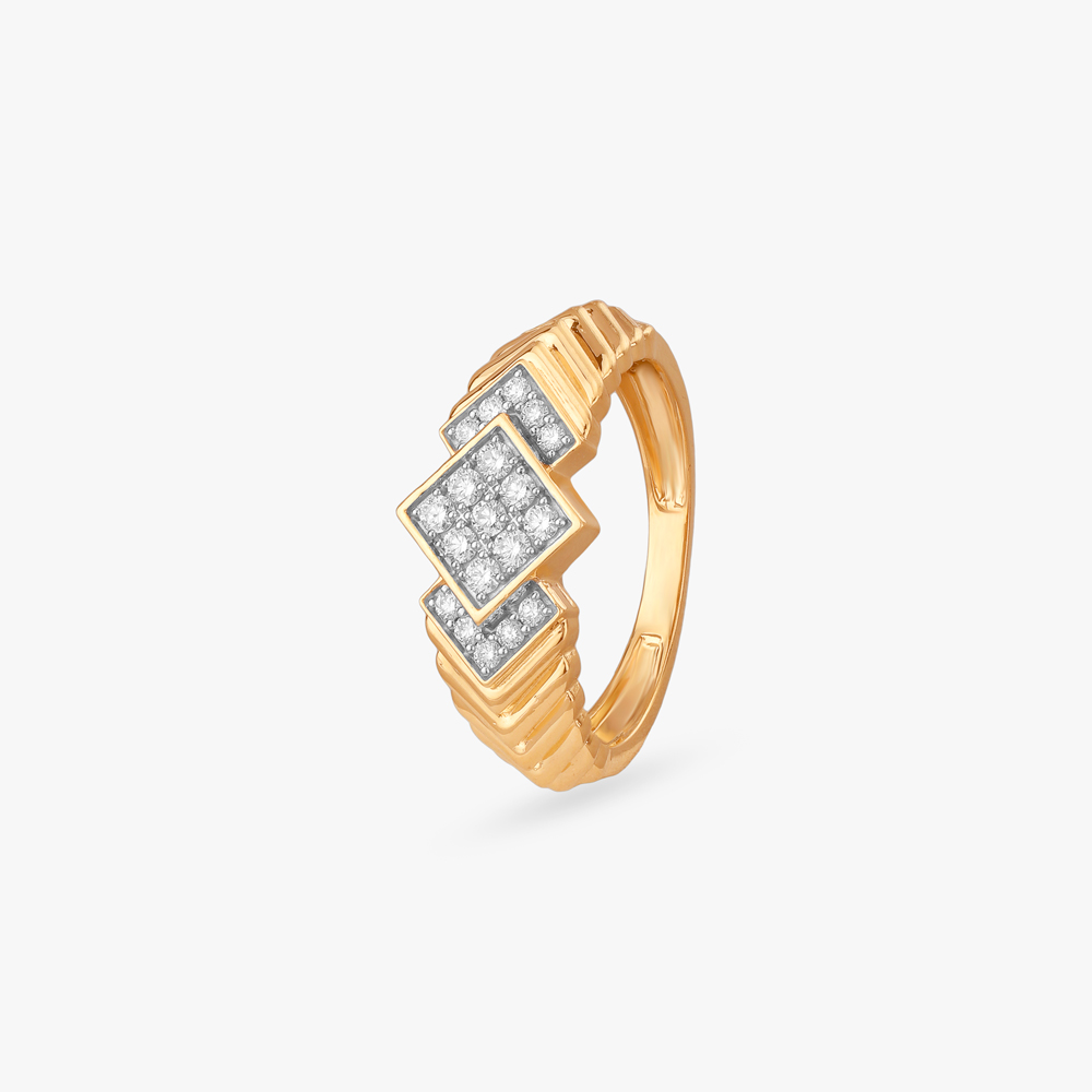 Bold Chevron Diamond Finger Ring for Men,,hi-res image number null