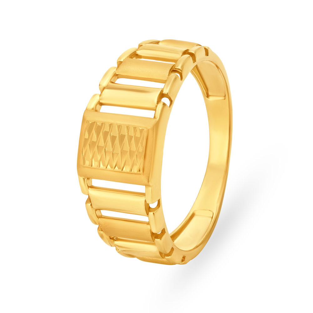 Stylish Gold Mesh Ring for Men,,hi-res image number null