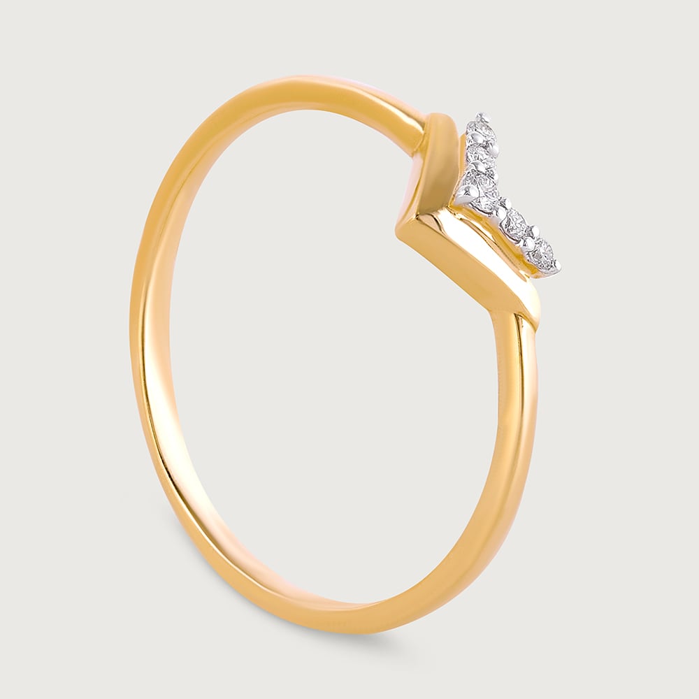 Stackable Lippan Art Gold & Diamond Finger Ring,,hi-res image number null