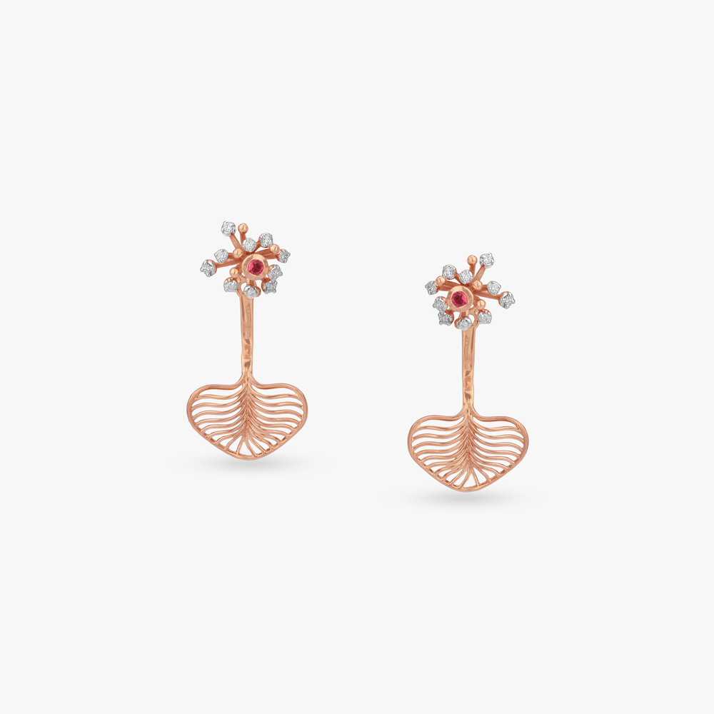 Petal Veil Diamond Drop Earrings,,hi-res image number null