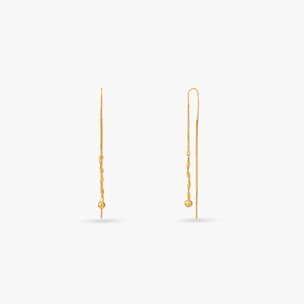 Cascading Twist Gold Hoop Earrings,,hi-res image number null