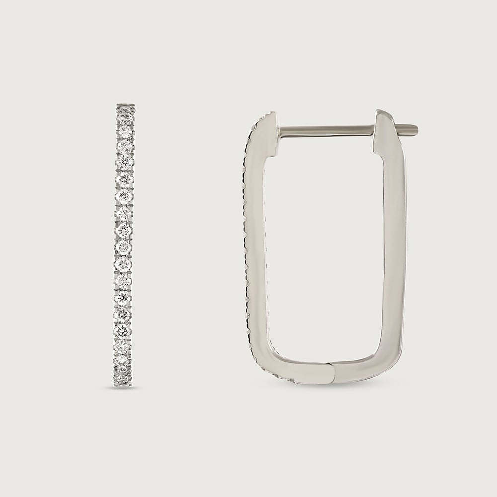 Minimalist Glow Gold & Diamond Hoop Earrings,,hi-res image number null