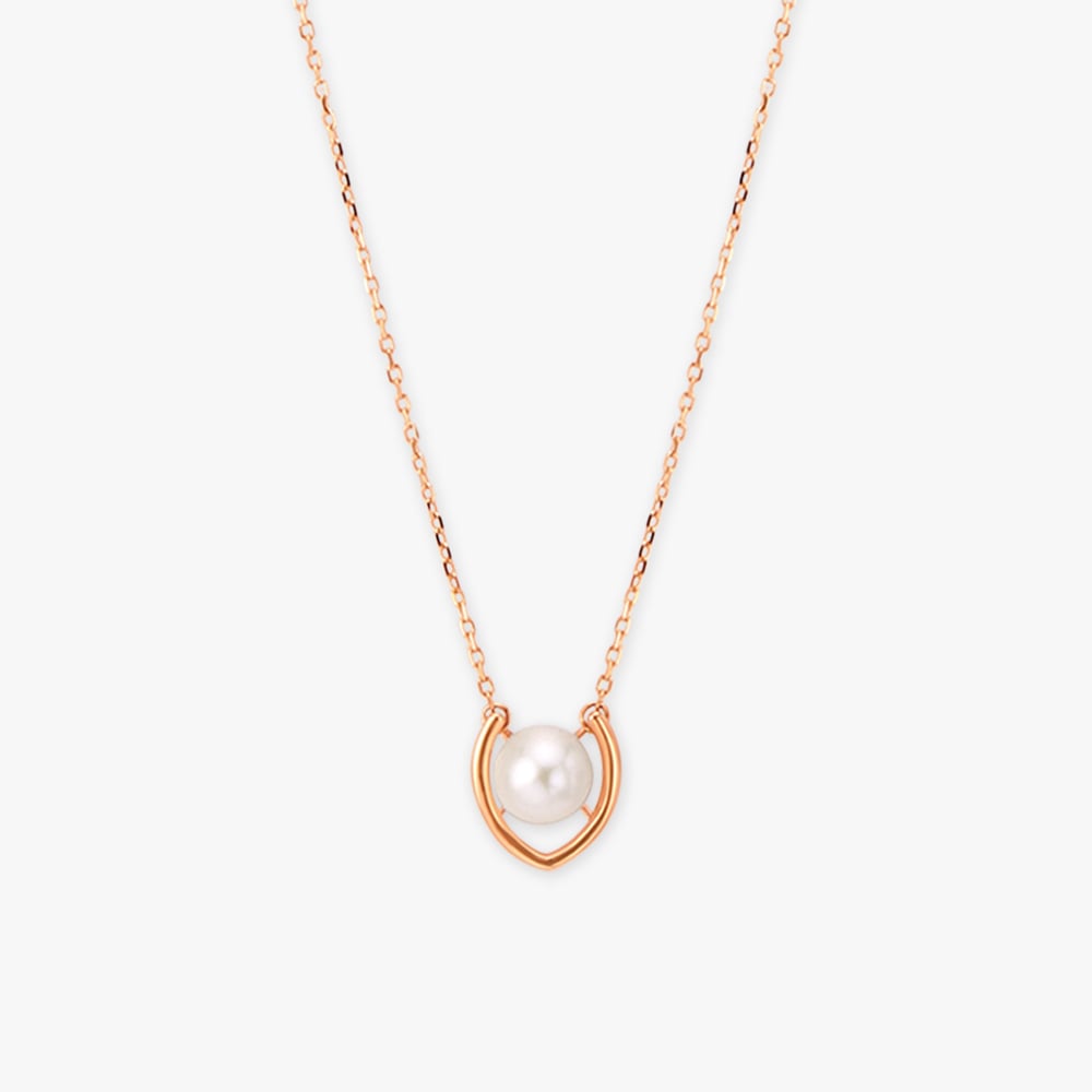 

Crescent Pearl Pendant with Chain
