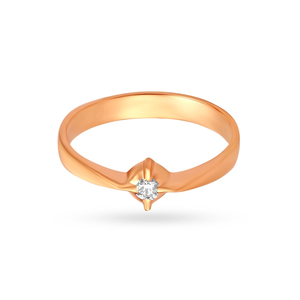 Single Stone Studded Diamond Finger Ring,,hi-res image number null
