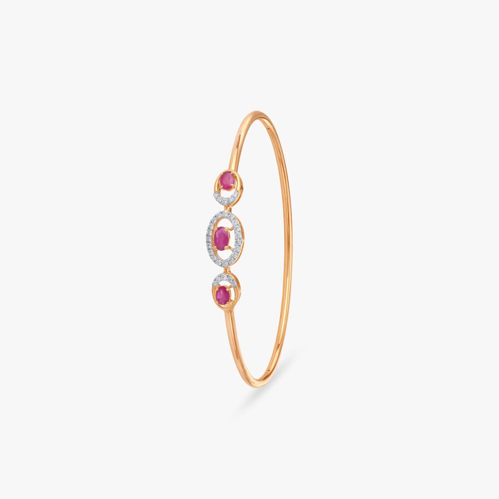 Rosy Gleam Diamond Bangle,,hi-res image number null