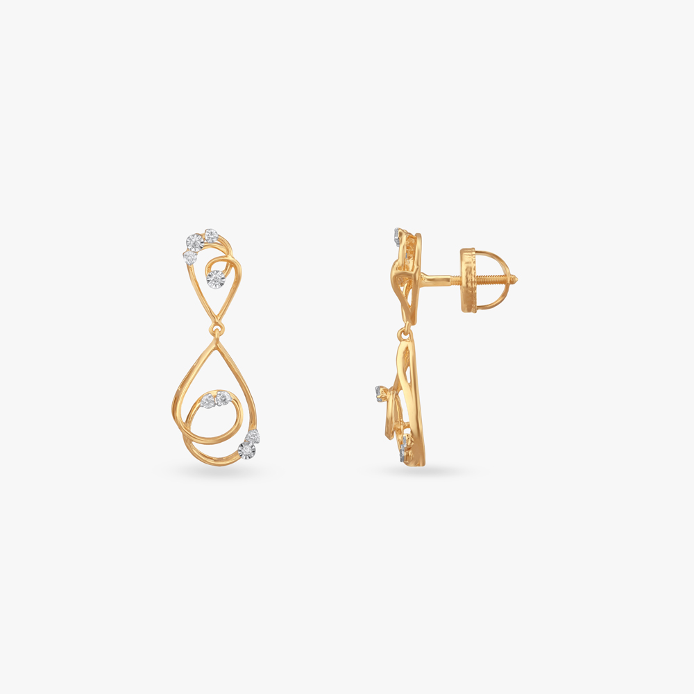 Twirling Elegance Diamond Drop Earrings,,hi-res image number null