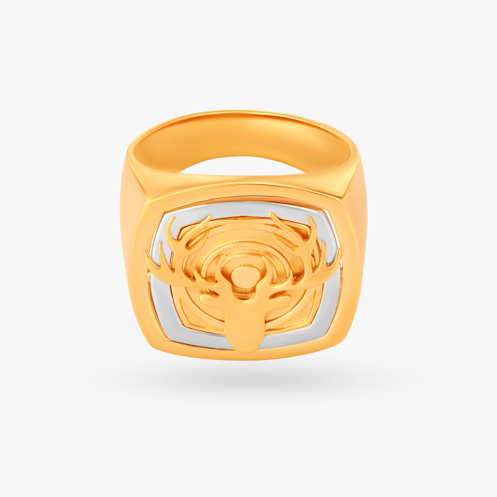 Reindeer Signet Ring for Men,,hi-res image number null