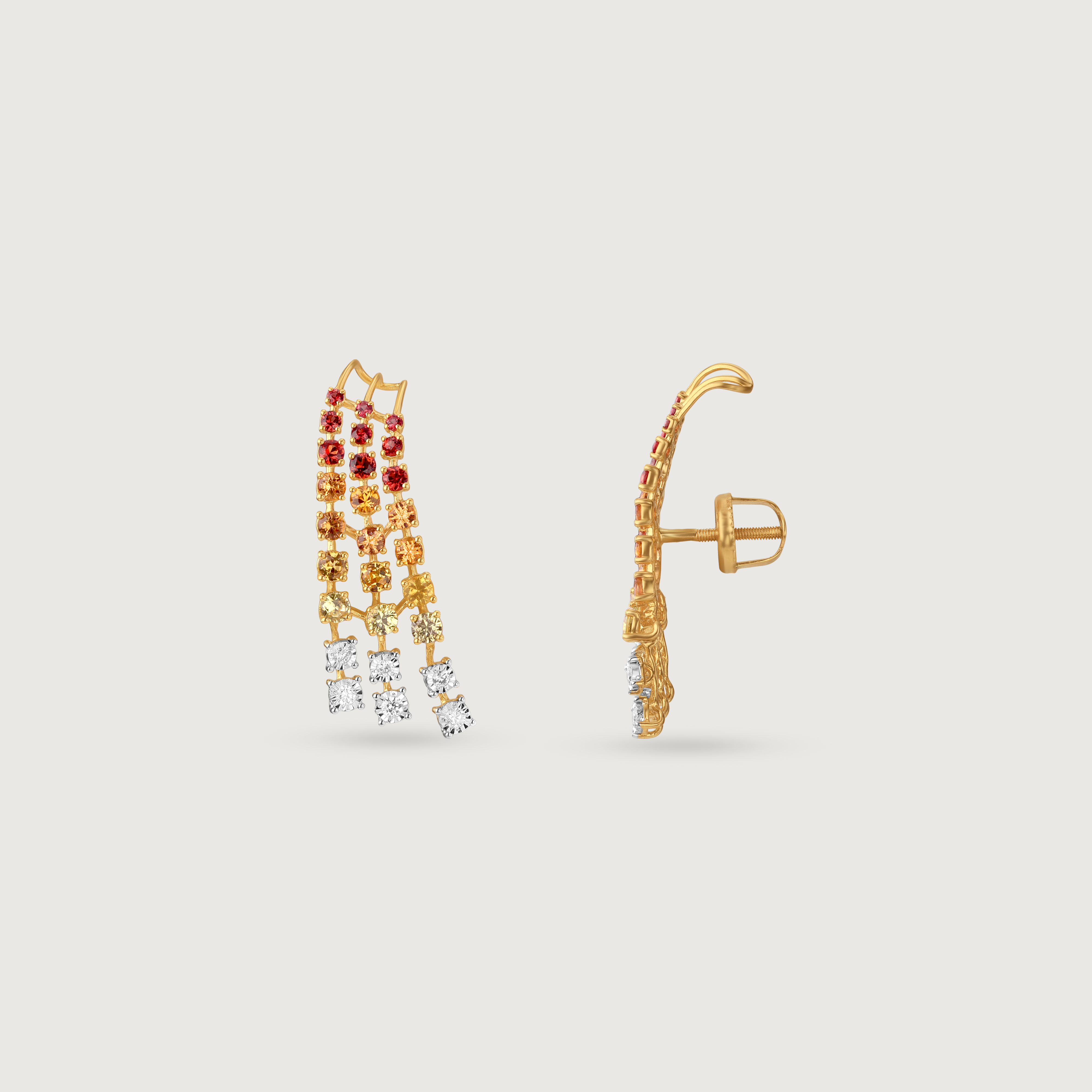 Sunlit Facet Diamond Stud Earrings,,hi-res image number null