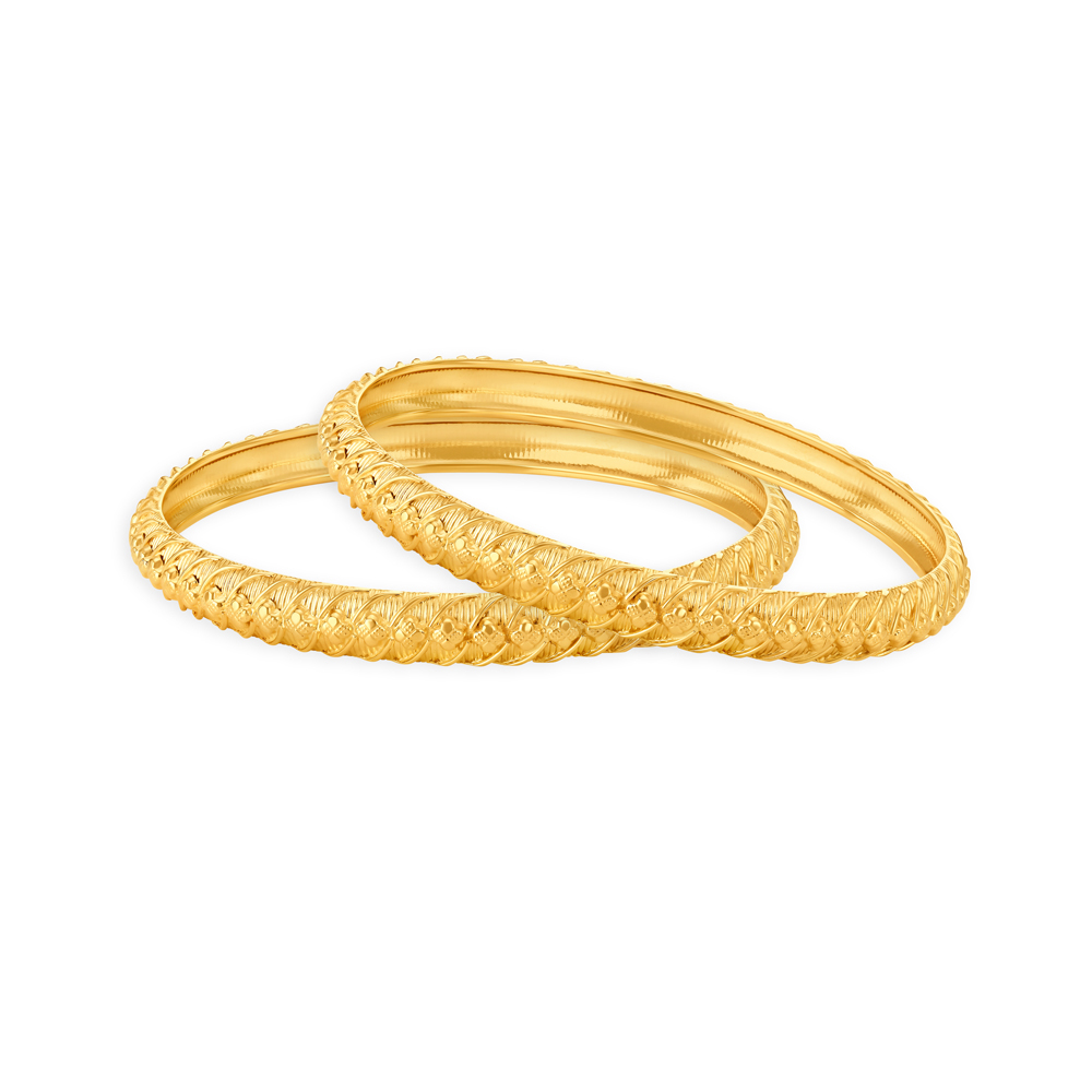 Textured Gold Bangles