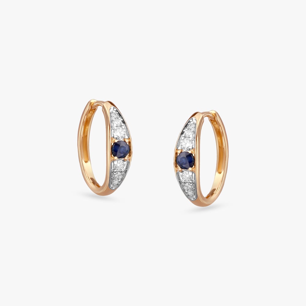 

Twilight Spark Diamond Hoop Earrings