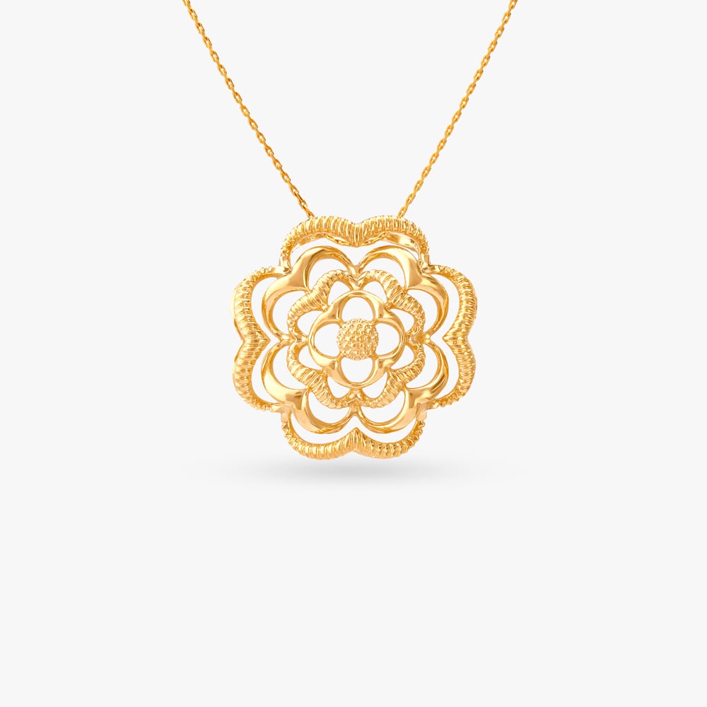 

Bloom Radiance Gold Pendant and Earrings Set