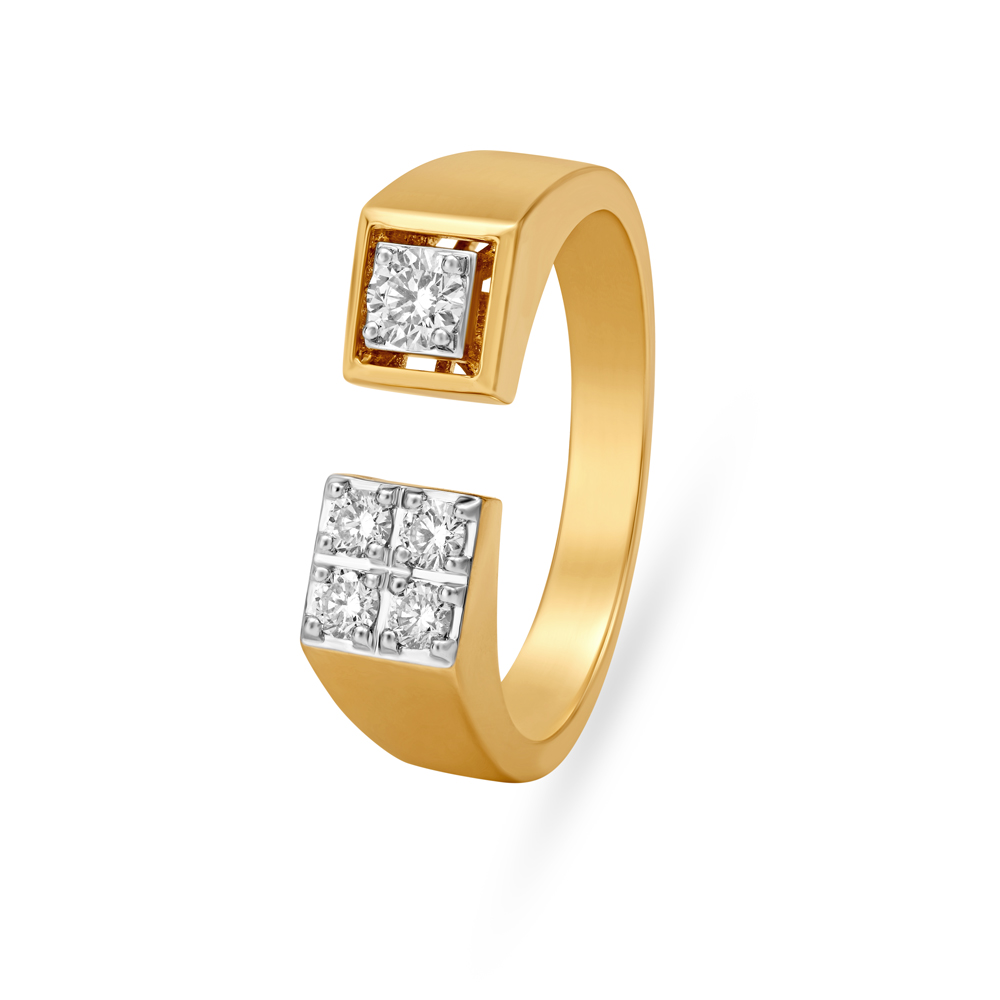 Cross Over Mount Finger Ring for Men