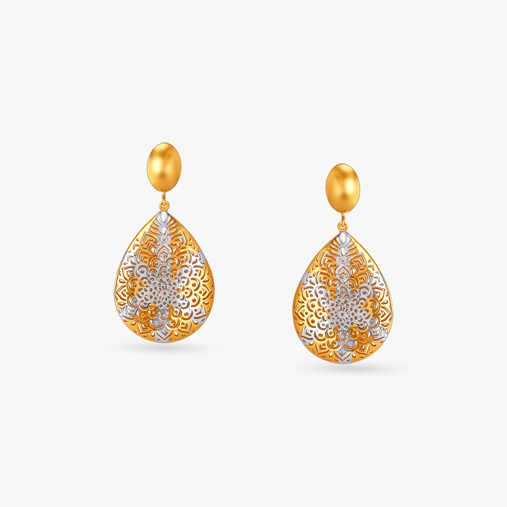 

Luxe Mandala Gold Drop Earrings