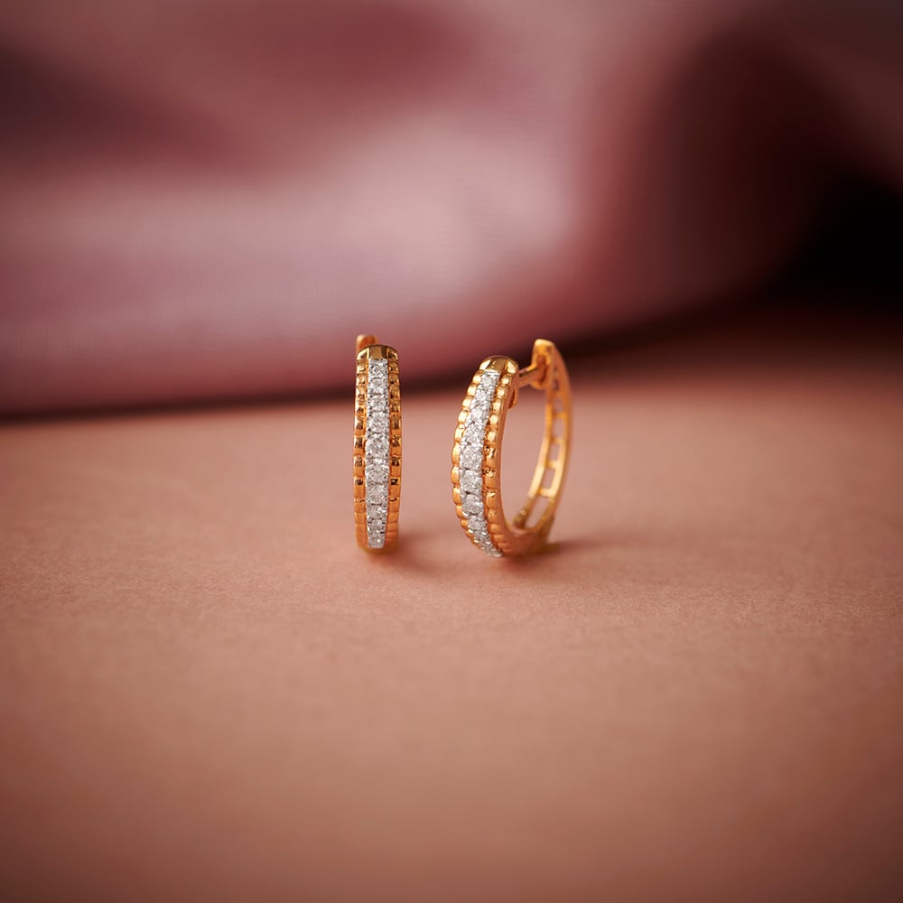 Graceful Diamond Hoop Earrings,,hi-res image number null
