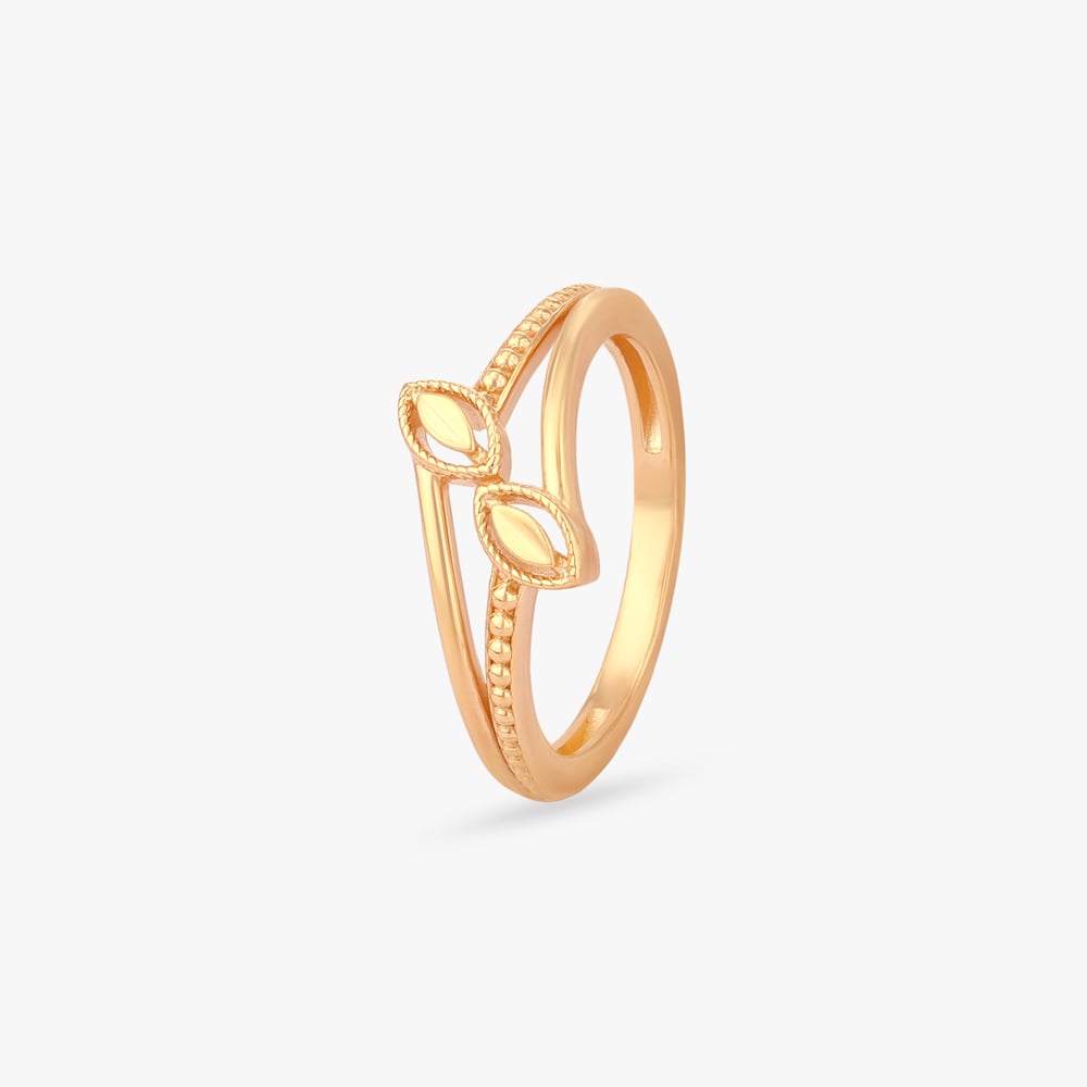 Twin Leaf Gold Ring,,hi-res image number null