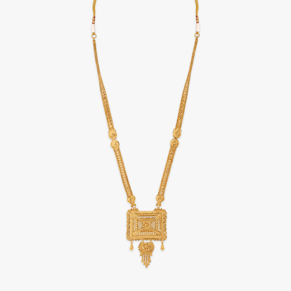 Ornate Square Gold Necklace Set,,hi-res image number null