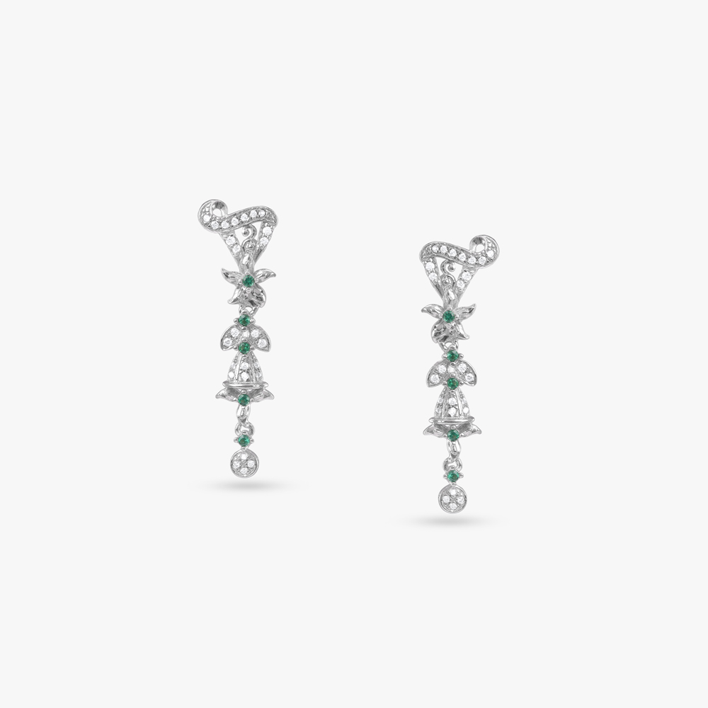 Trail Glam Silver Pendant with Chain and Earrings Set,,hi-res image number null
