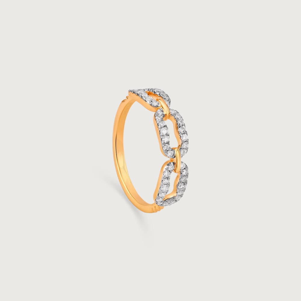 Interlocking Elegance Gold & Diamond Finger Ring,,hi-res image number null