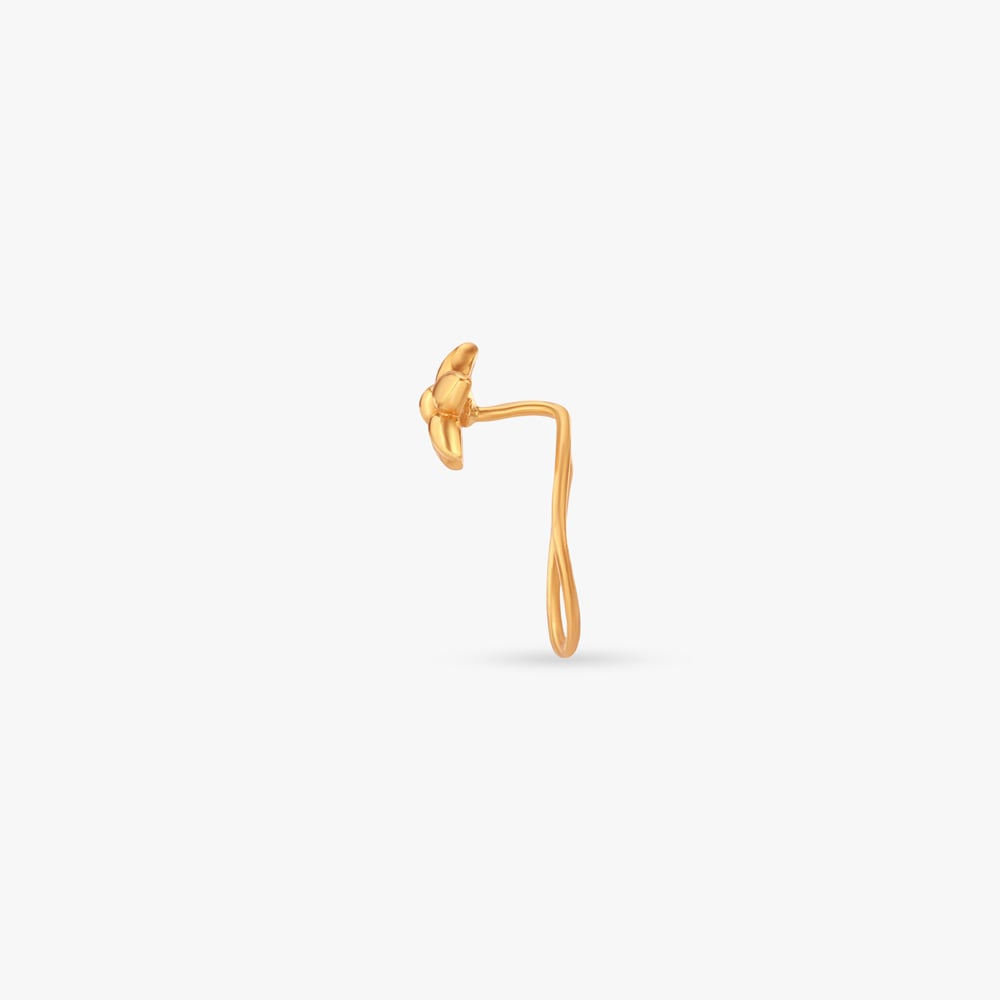 Starlit Bloom Gold Nose Pin,,hi-res image number null