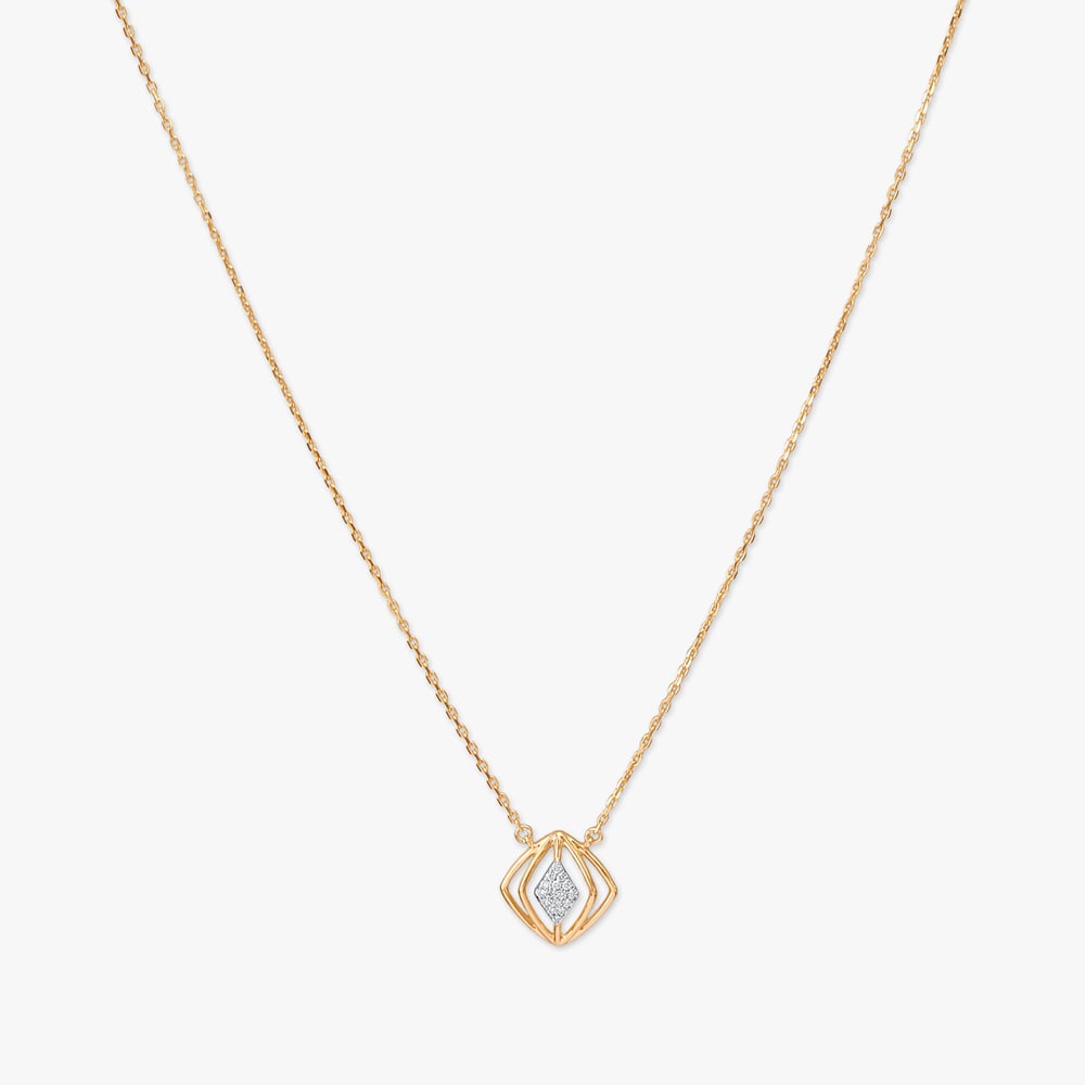 Golden Gaze Diamond Pendant with Chain,,hi-res image number null