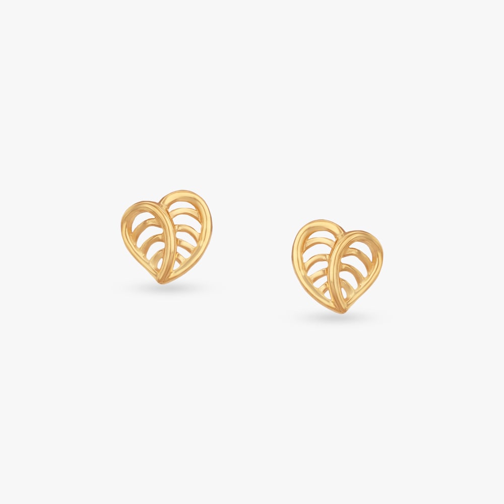 

Heartline Gleam Gold Stud Earrings