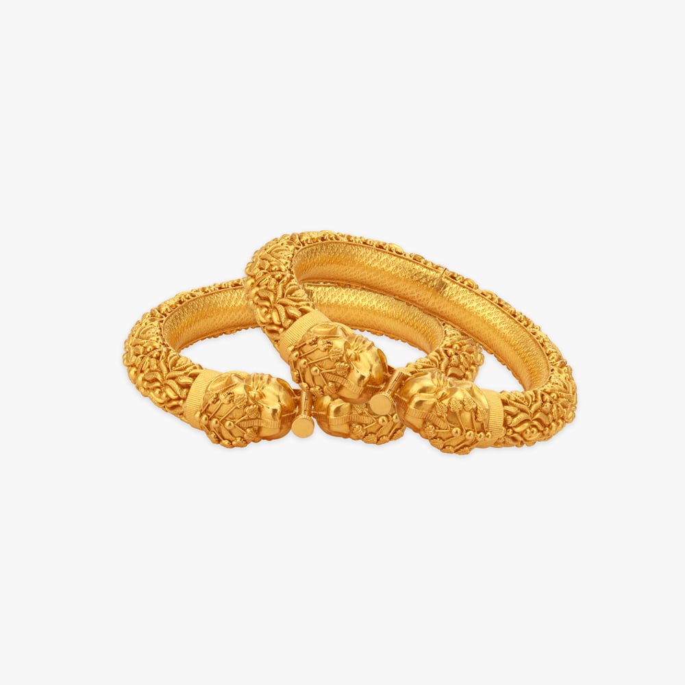 Bengal Tiger Solid Bala Gold Bangles,,hi-res image number null