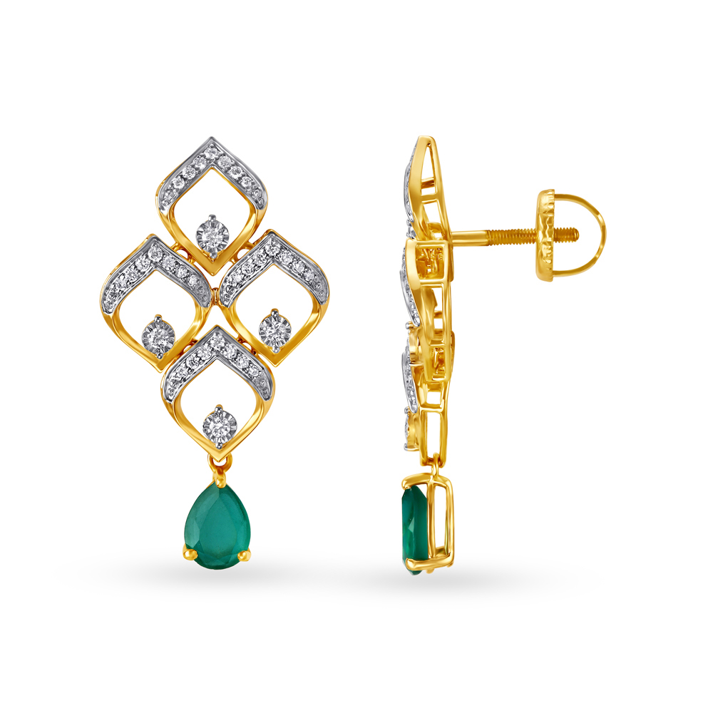 Fancy Contemporary Diamond Drop Earrings,,hi-res image number null