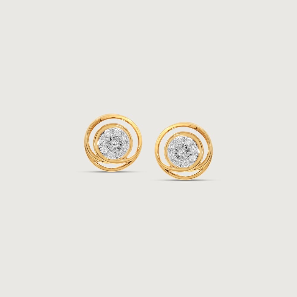 Dotted Shine Diamond Stud Earrings,,hi-res image number null