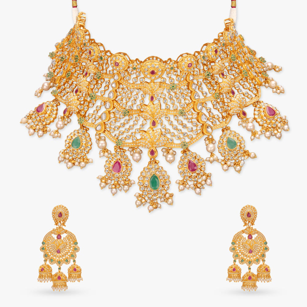 Chakkri Garden Gold Necklace Set,,hi-res image number null