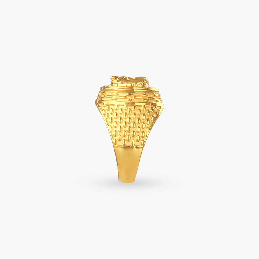 Horse Crest Gold Ring for Men,,hi-res image number null