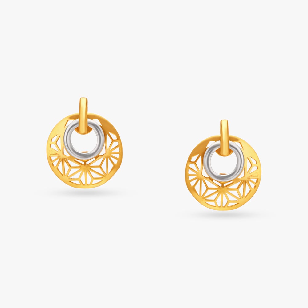 

Golden Crescent Drop Earrings