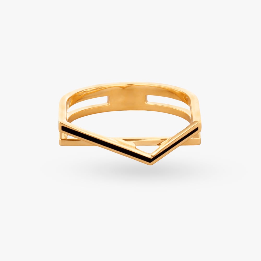 Contemporary Lines Gold Finger Ring,,hi-res image number null