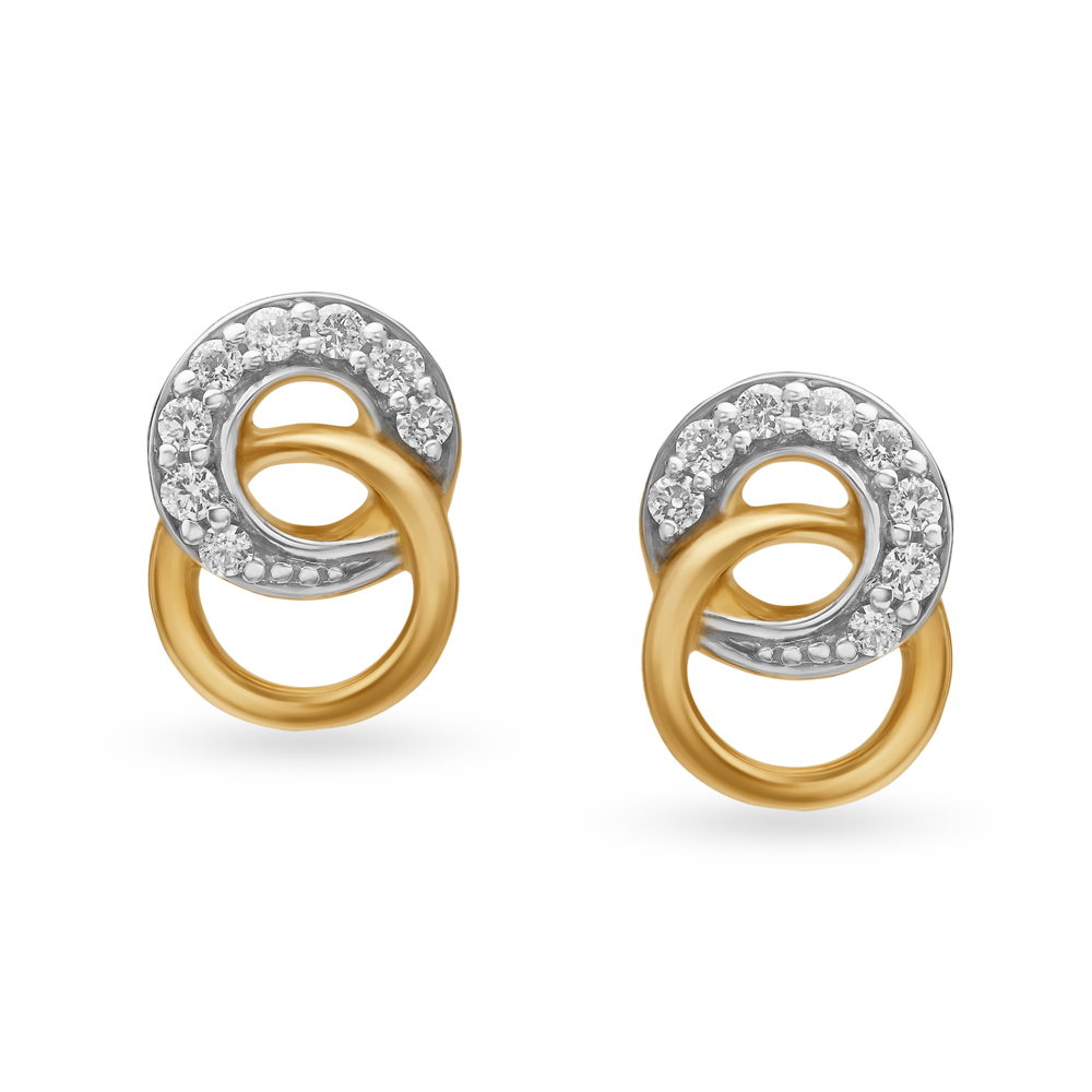 Stylish Traditional Diamond Stud Earrings,,hi-res image number null