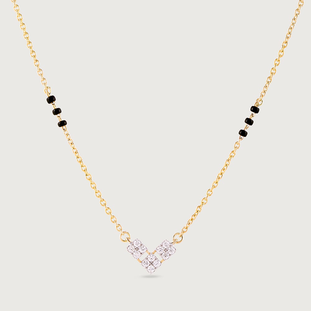 Starlight Symmetry 14Kt Gold and Diamond Mangalsutra,,hi-res image number null