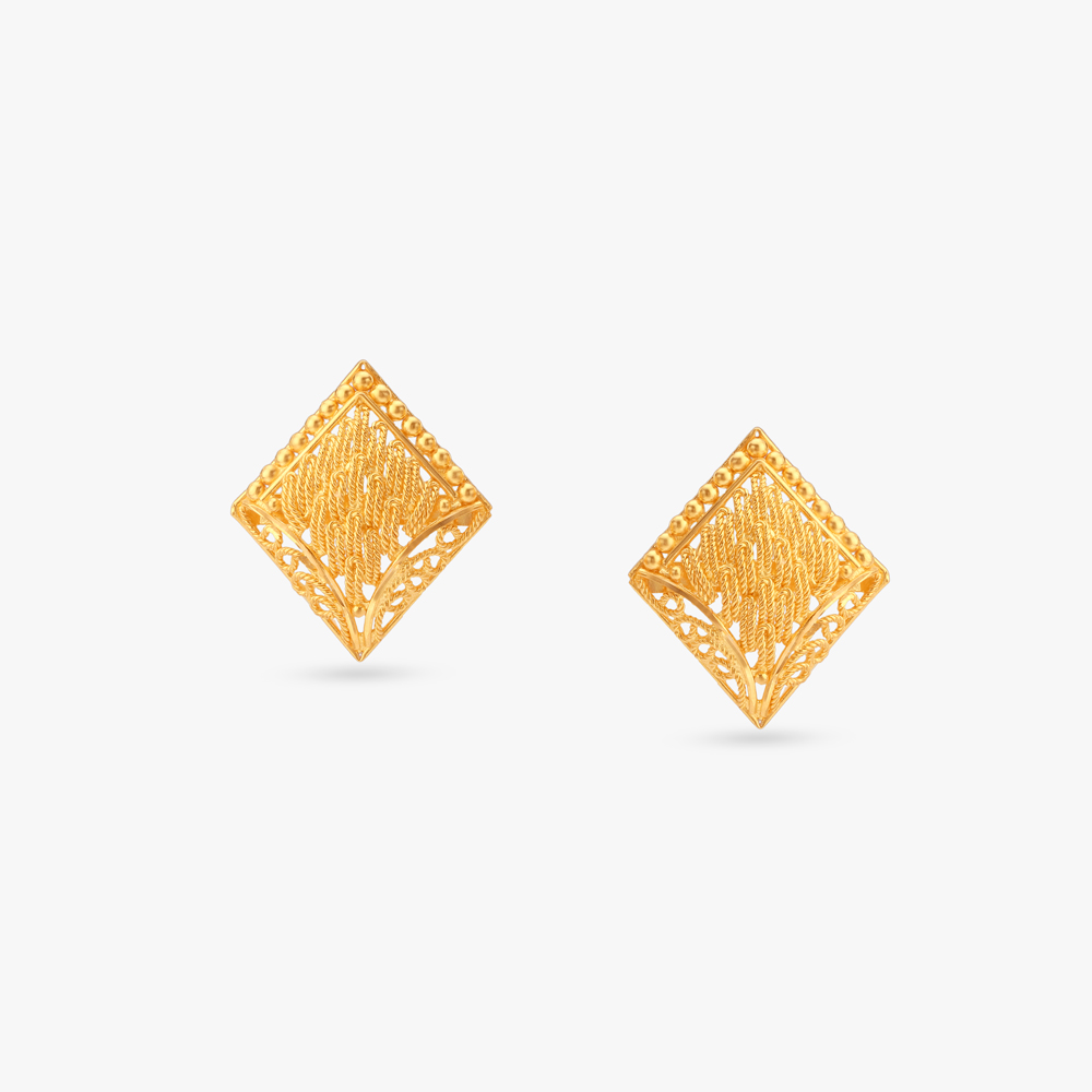 Heritage Lattice Gold Pendant and Earrings Set,,hi-res image number null