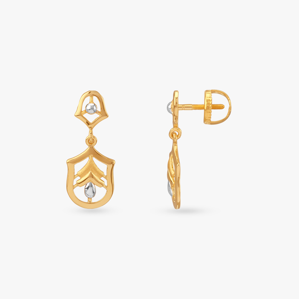 Royal Crest Gold Drop Earrings,,hi-res image number null