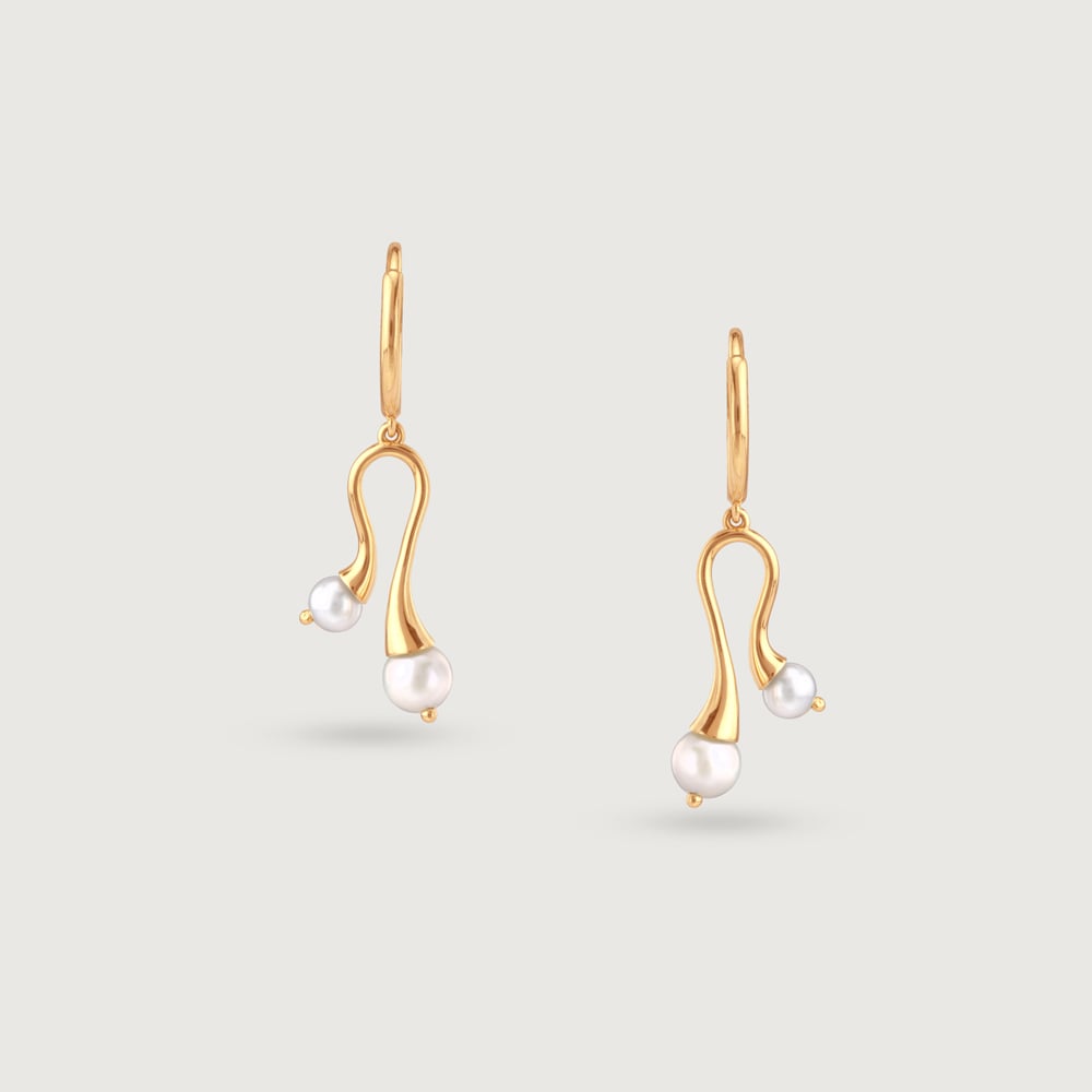 Dancing Drizzle Pearl Hoop Earrings,,hi-res image number null
