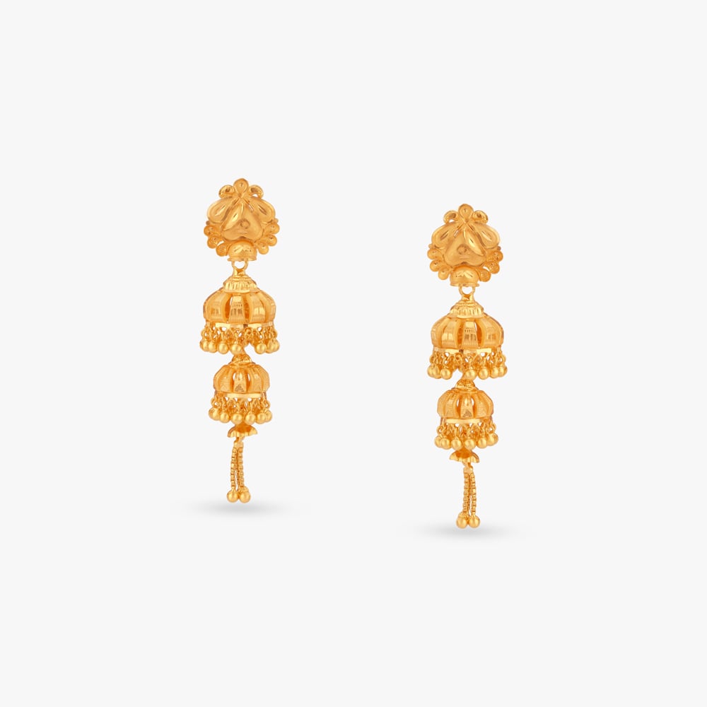 Domed Jhumka Earrings,,hi-res image number null