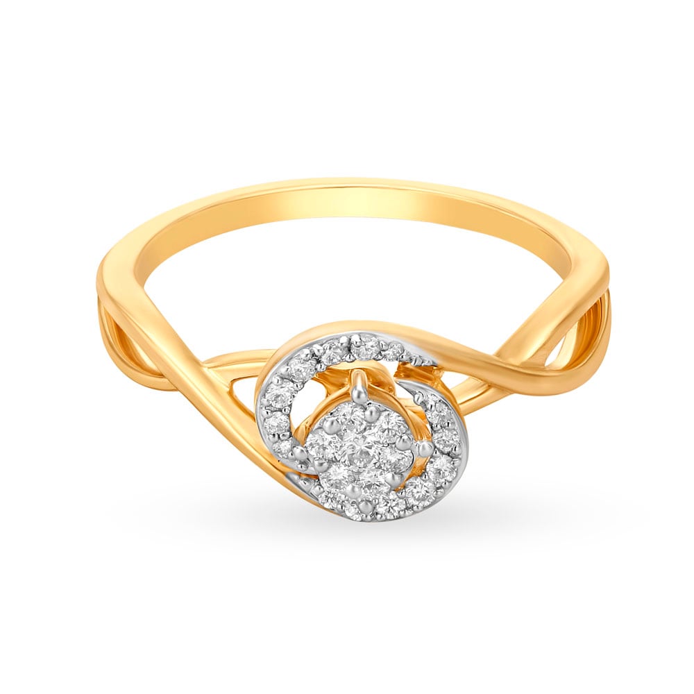 Gorgeous 18 Karat Gold Swirling Pattern Ring,,hi-res image number null