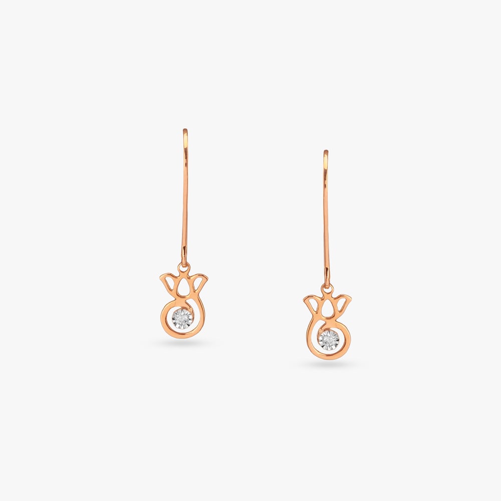 Whimsical Bloom Diamond Hoop Earrings for Kids,,hi-res image number null