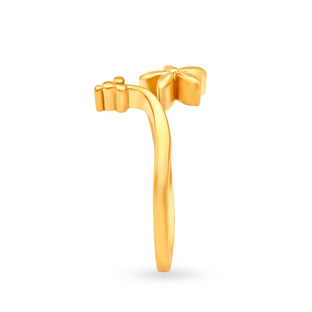 Exquisite 22 Karat Yellow Gold Floral Finger Ring,,hi-res image number null