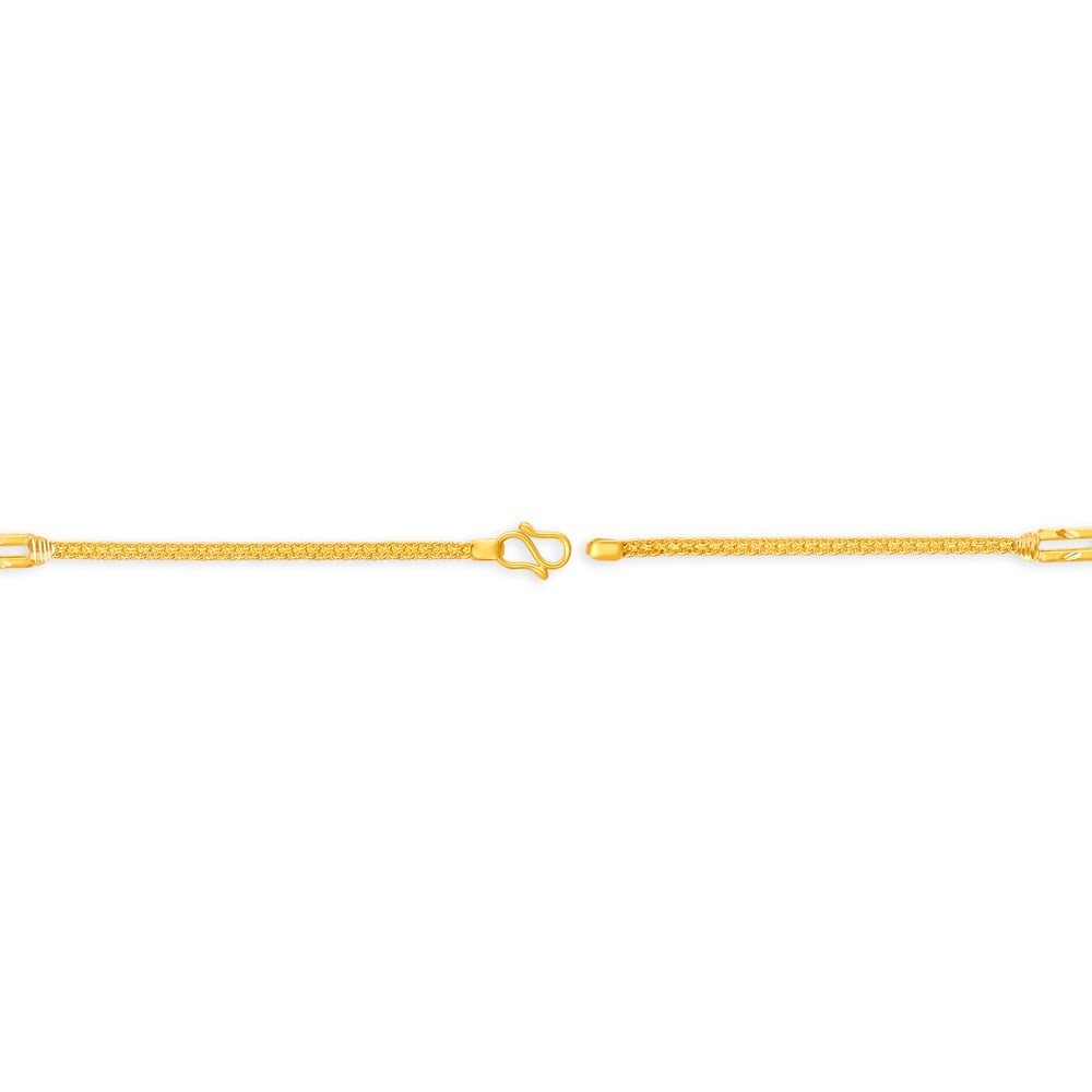 Delicate Yellow Gold Linked Frame Bracelet,,hi-res image number null