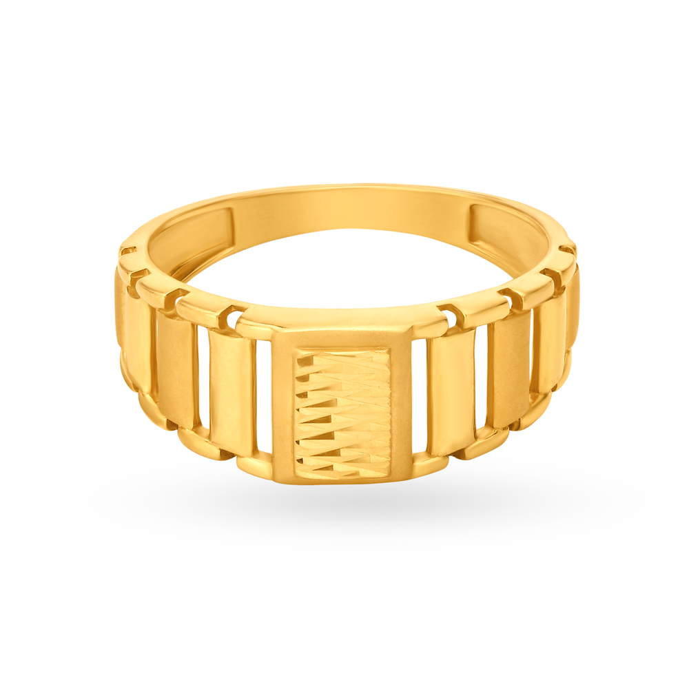 Stylish Gold Mesh Ring for Men,,hi-res image number null
