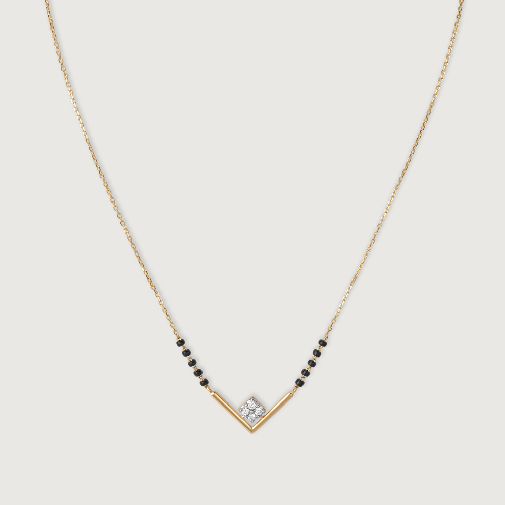 Geometric Allure 14KT Gold & Diamond Necklace,,hi-res image number null