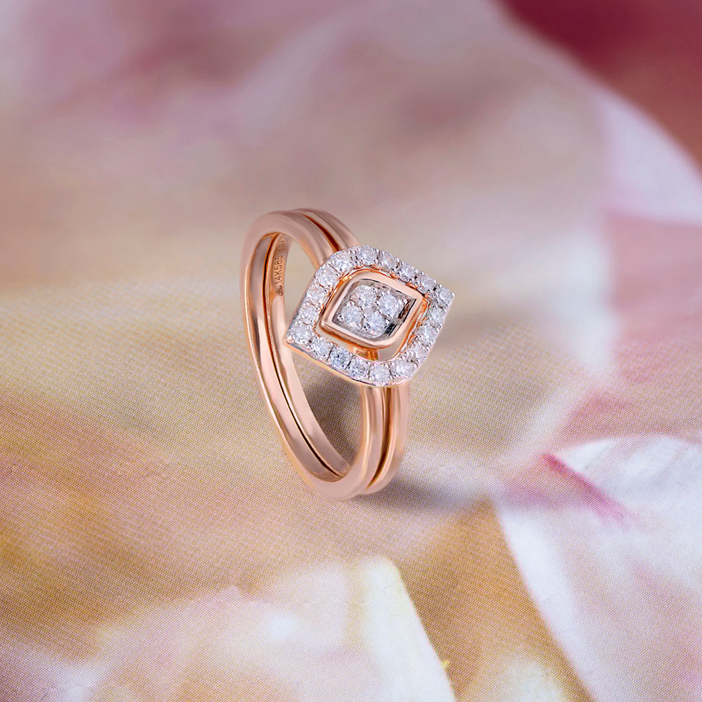 Vintage Glam Gold & Diamond Finger Ring,,hi-res image number null
