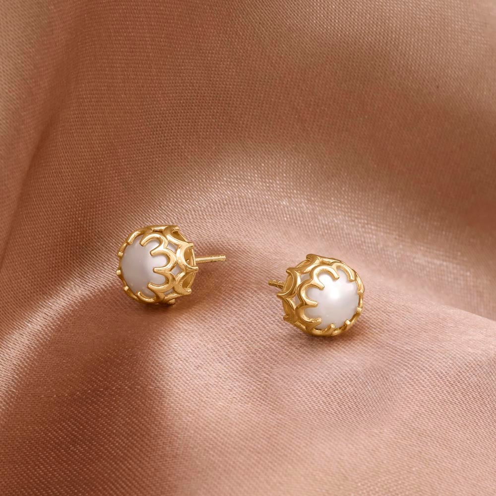 Arch Glow Pearl Stud Earrings,,hi-res image number null